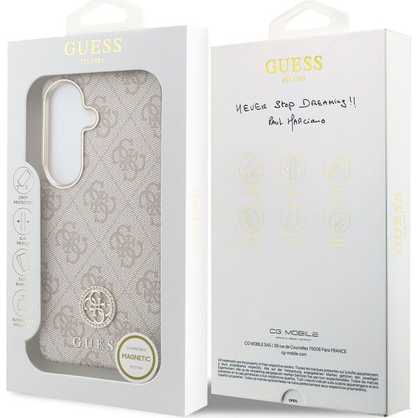 Guess PU koža 4G Strass Logo zlatý rám magnetický kryt Samsung Galaxy S26 ružový - Puzdra - Obrázok e27d3aa6bf5b448f960b4352f9851f1f