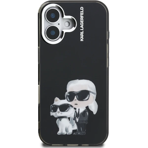 Karl Lagerfeld IML Aquarelle Karl and Choupette kryt iPhone 16 čierny - Puzdra - Obrázok e28180de5d984899be06438a121f098f