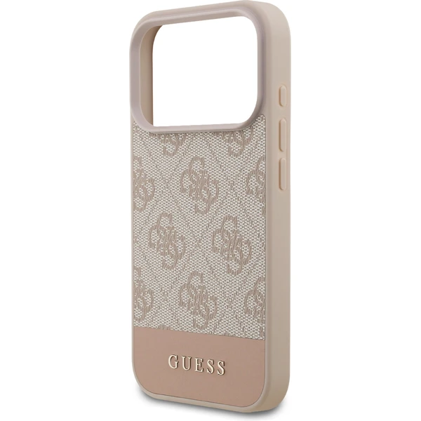 Guess PU 4G Stripe Zadný Kryt pre iPhone 17 Pro ružový - Puzdra - Obrázok e2911cb4fbd14b91adb45b5ec35ad7b0