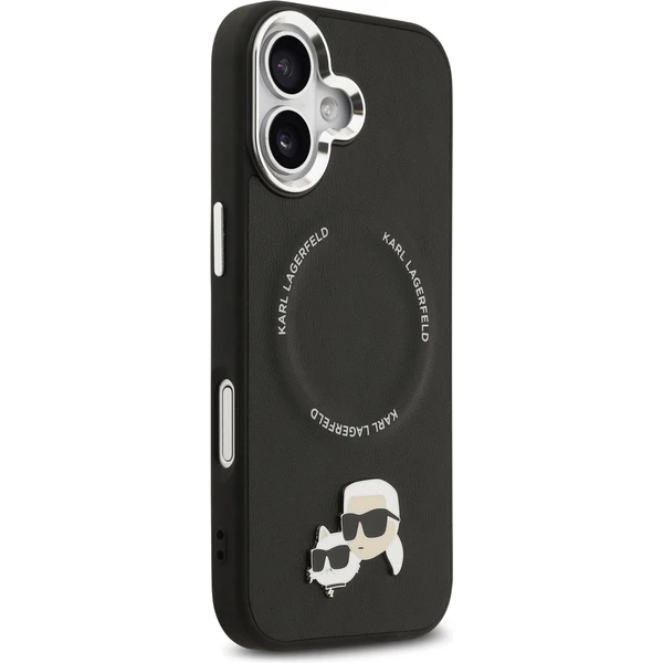 Karl Lagerfeld PU Karl and Choupette Heads Pins MagSafe kryt iPhone 17 čierny - Puzdra - Obrázok e29da834455148259b4d1b2346ca8a0d