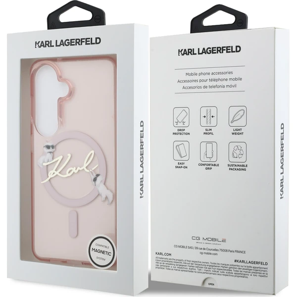 Karl Lagerfeld IML Choupette Karl Script Logo Magnetický kryt Samsung Galaxy S26 ružový - Puzdra - Obrázok e2a9e6c70d2244ed8e888c54d68d6d15
