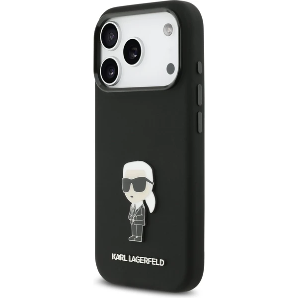 Karl Lagerfeld Liquid Silicone Metal Ikonik kryt iPhone 17 Pro čierny - Puzdra - Obrázok e2bc629158d34dbc8d3c65afaa8457a5