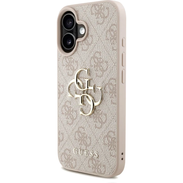Guess PU 4G Metal Logo Strap kryt iPhone 16 ružový - Puzdra - Obrázok e2d86a8dfd0d41089dcde35b620f6061