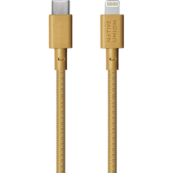 Native Union Night Cable USB-C/Lightning kábel 3m, 20W horčicový - Káble a redukcie - Obrázok e30286beb0534eb88f2052a5dcf48e2a