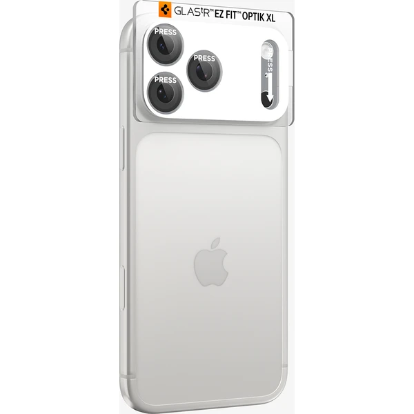 Spigen Glass tR EZ Fit Optik Pro XL 1 Pack sklo na fotoaparát iPhone 18 Pro Max strieborné - Ochranné fólie a sklo - Obrázok e3471bc3ffd94399a9ac5baaeb5d97af