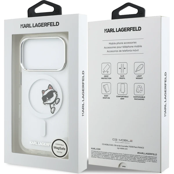 Karl Lagerfeld IML Choupette Peekaboo MagSafe kryt iPhone 17 Pro priehľadný - Puzdra - Obrázok e3631da3387249c0b0c1aadd627f4007