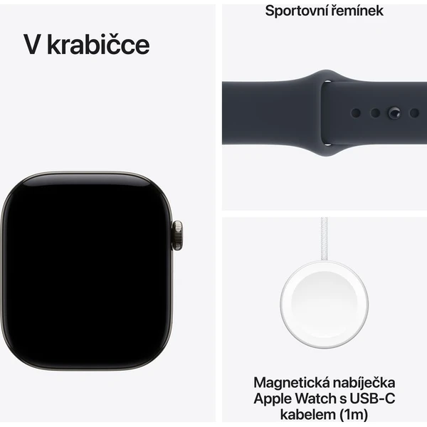 Apple Watch Series 12 Cellular (42mm) Přírodní titan s námořnicky modrým sportovním řemínkem S/M - Inteligentné hodinky - Obrázok e37413ec474a41759795d724ee3e2b94