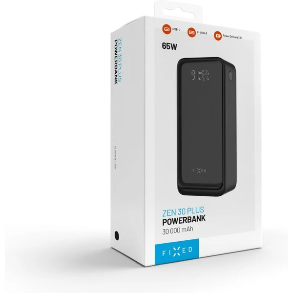 FIXED Zen2 30 Plus powerbanka s LCD displejom a PD 65W, 30 000 mAh, čierna - Powerbanky - Obrázok e3a6f598b4074903a71d276fde8b7ef1