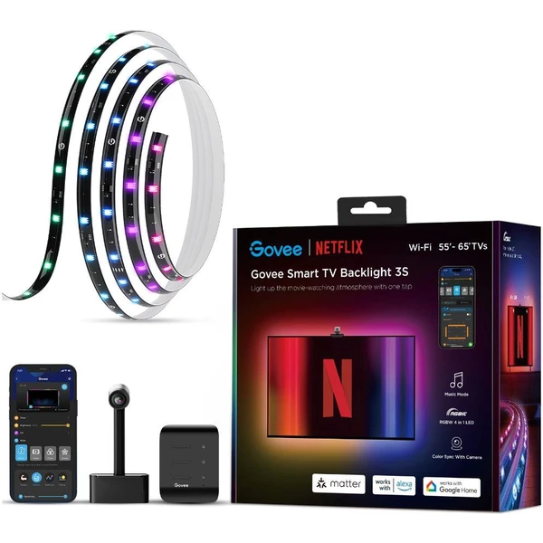 Govee Backlight 3S Netflix TV 55-65 SMART LED podsvietenie RGBICW - Inteligentné osvetlenie - Hlavný obrázok