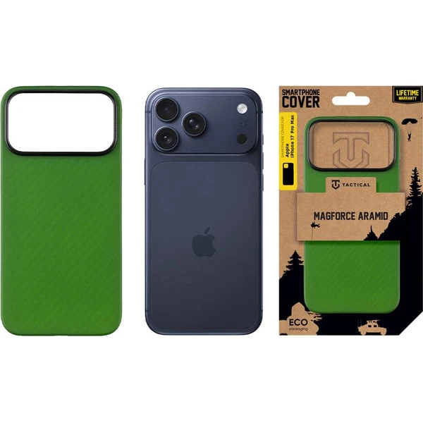 Tactical MagForce Aramid kryt Apple iPhone 17 Pro Max zelený - Puzdra - Obrázok e3cd8aa8b99a4e35ab79f4425c95abf0