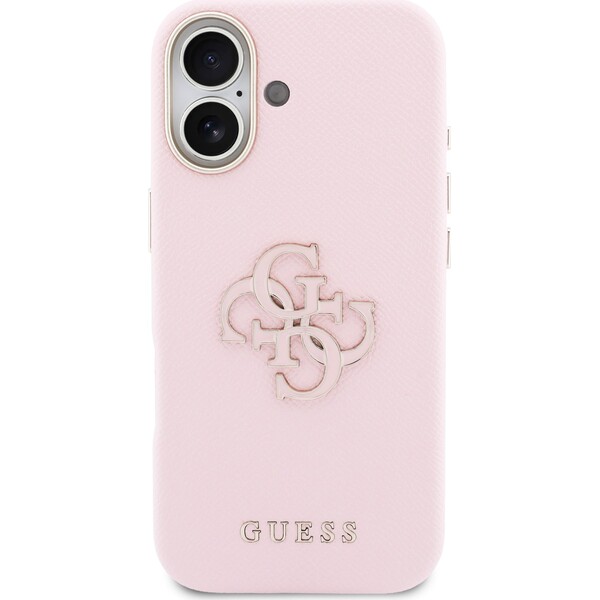 Guess PU Resin Logo kryt iPhone 17 ružový - Puzdra - Obrázok e3d7137090994d1fb051c6584d2120b2