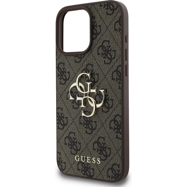 Guess PU 4G Metal Logo kryt pre iPhone 16 Pro hnedý - Puzdra - Obrázok e3e6208c4a544e0fb0967af40ff9090e
