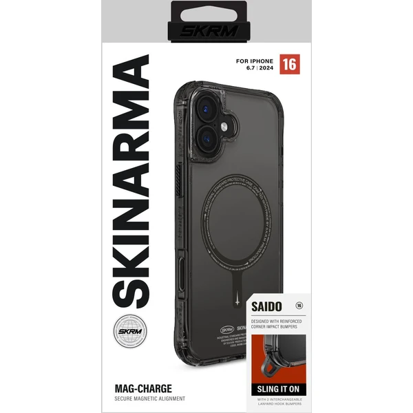 SKINARMA Saido Mag-Charge kryt iPhone 16 Plus čierny - Puzdra - Obrázok e400b30347004462bebe44998d3d03d0