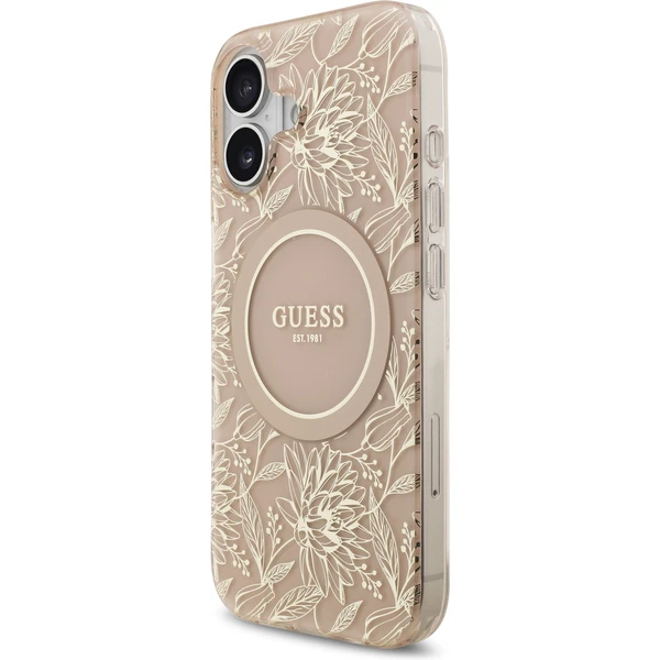 Guess IML Flowers Allover Strap MagSafe kryt iPhone 17 ružový - Puzdra - Obrázok e402e94dbd0e4b86a9db9e2b2f0d7178