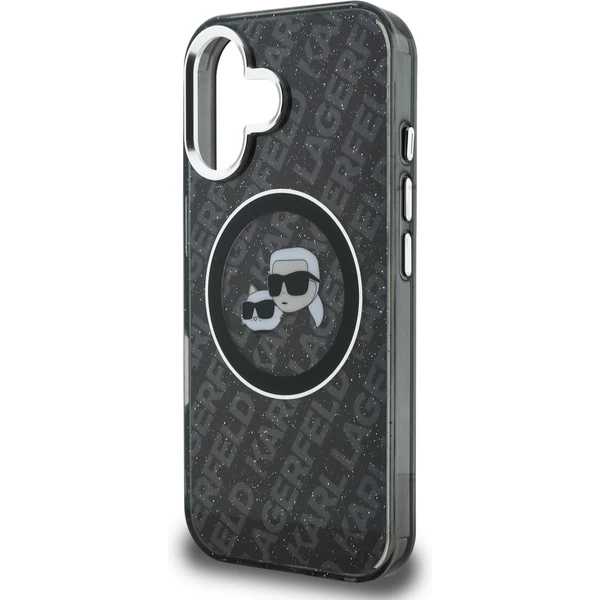 Karl Lagerfeld IML K&CH Heads Repeated Logo MagSafe kryt iPhone 16 čierny - Puzdra - Obrázok e44f6557001f4402859a270a6a6ee680