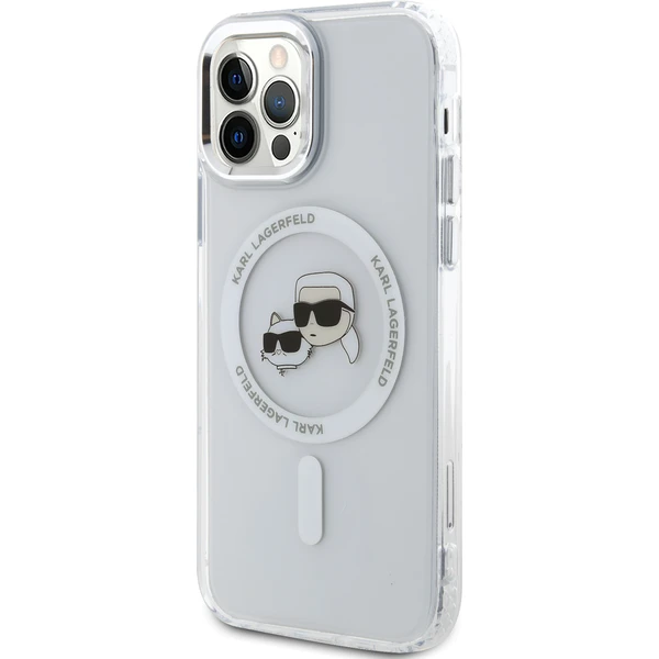 Karl Lagerfeld IML K&CH Heads Metal Frame MagSafe zadný kryt pre iPhone 12/12 Pre číry - Puzdra - Obrázok e458edef17cc4441986f100208127411