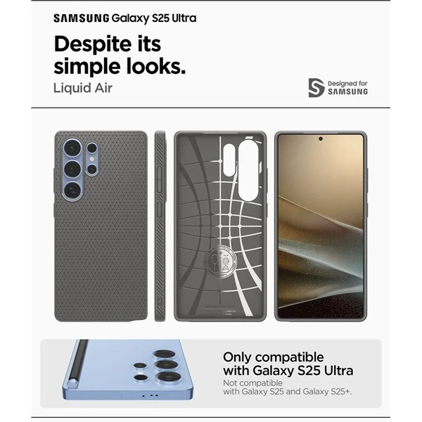 Spigen Liquid Air kryt Samsung Galaxy S25 Ultra sivý - Puzdra - Obrázok e459e70bfe884352b13ecafa2dbabdf5
