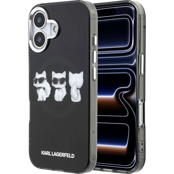 Karl Lagerfeld IML Choupette Trio Watercolor MagSafe kryt iPhone 17 čierny - Puzdra - Hlavný obrázok