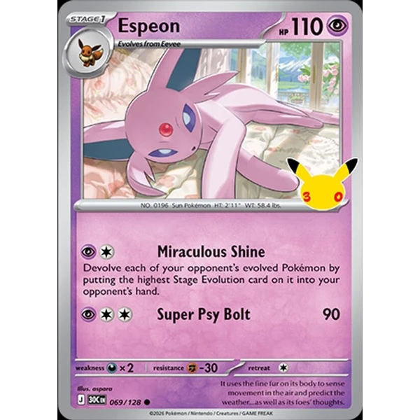 Espeon (30C 069) - 30th Celebration [Holo] - Kusové karty - Hlavný obrázok