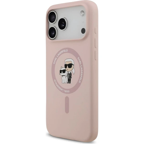 Karl Lagerfeld Liquid Silicone Karl and Choupette MagSafe kryt iPhone 18 Pro Max růžový - Puzdra - Obrázok e4c1ae76c0c0474592d682630b35748a