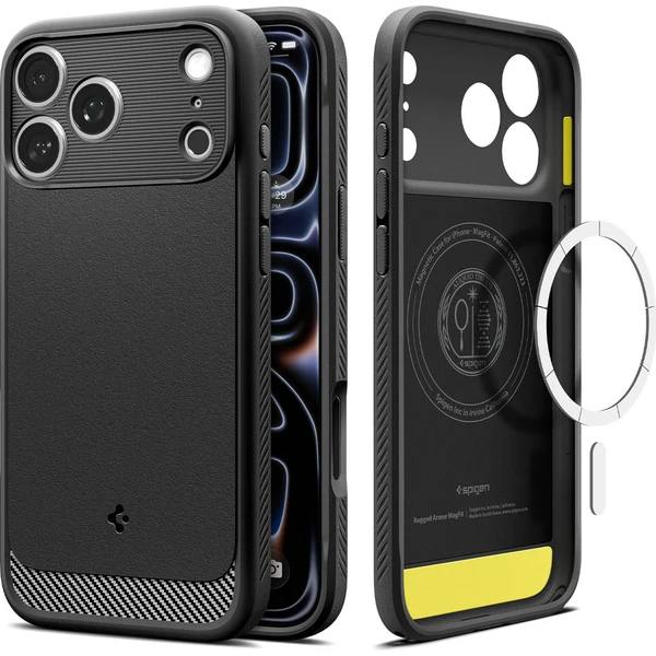 Spigen Rugged Armor MagSafe kryt iPhone 18 Pro/17 Pro matná čierna - Puzdra - Hlavný obrázok