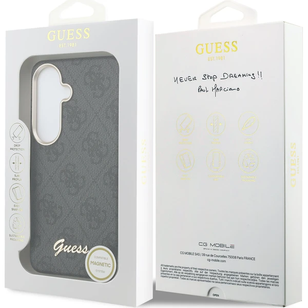 Puzdro Guess PU 4G Script Metal Logo Magnetic pre Samsung Galaxy S26 čierne - Puzdra - Obrázok e4dca186ee734f9eb1dba46c6646a1e6