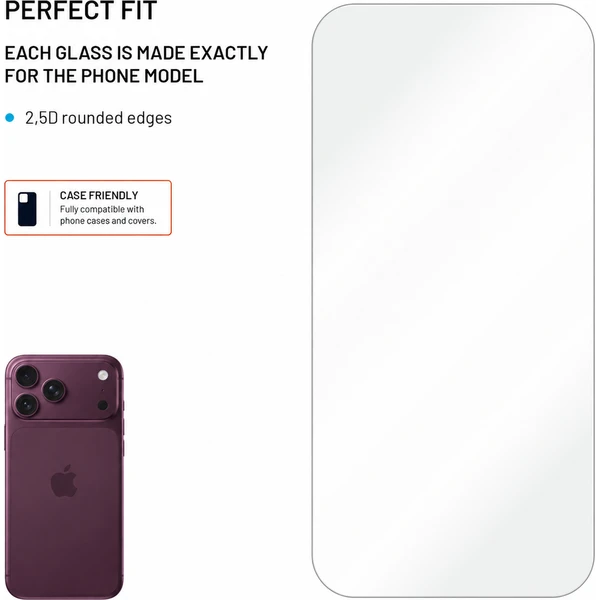 FIXED 2,5D tvrdené sklo s aplikátorom Apple iPhone 18 Pro, 2 ks číre - Ochranné fólie a sklo - Obrázok e4f1808667e6452fb69ef2cd35e4879a