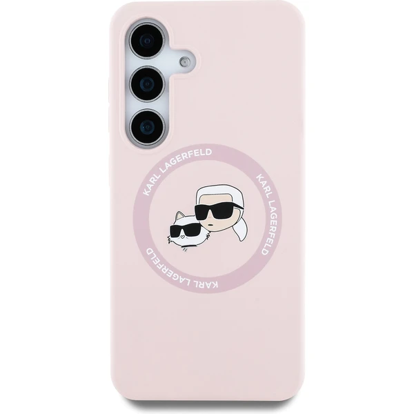 Karl Lagerfeld Liquid Silicone K&CH Heads MagSafe kryt Samsung Galaxy S25 ružový - Puzdra - Obrázok e4fd158ef6964424a8858e41be46f99f