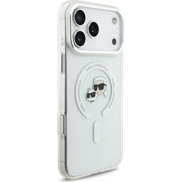 Karl Lagerfeld IML K&CH Heads Metal Frame MagSafe Zadný kryt pre iPhone 18 Pro Max White - Puzdra - Obrázok e50186c16f42439e8c208608987fde82