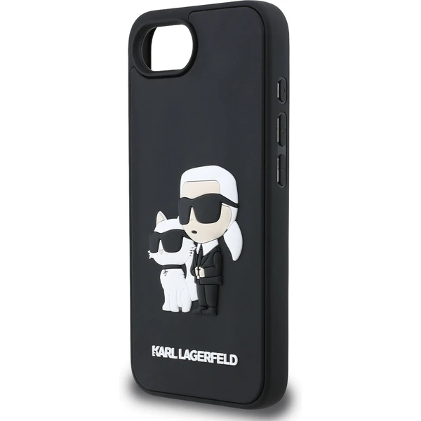 Karl Lagerfeld 3D Rubber Karl a Choupette kryt iPhone 17e/16e čierny - Puzdra - Obrázok e50474da8eac445bbb8880082417cbc0