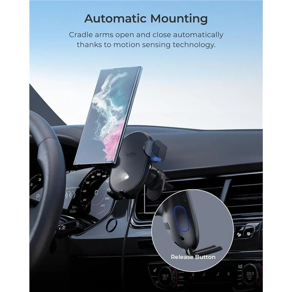 iOttie AutoSense 2 Wireless Air Vent Mount držiak do auta s nabíjaním čierny - Držiaky - Obrázok e52e99ccc6a747d29b069e25c71339a2