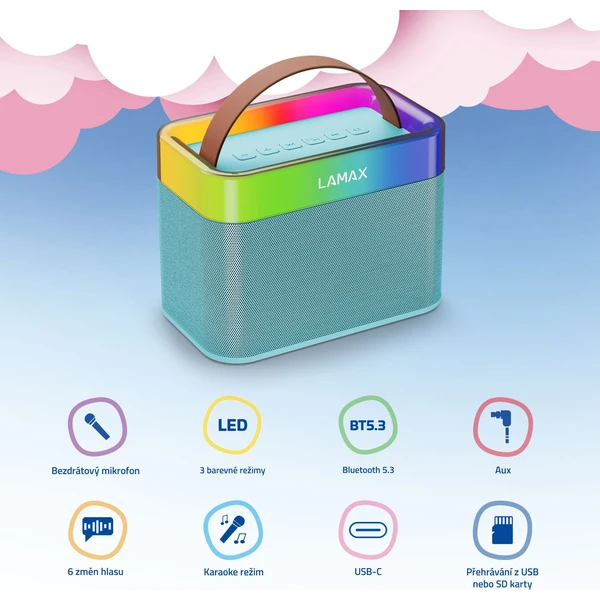 LAMAX KaraokeKid1 detské karaoke modré - Reproduktory - Obrázok e52f9f51b1d546ae93059a495bc8b8bd