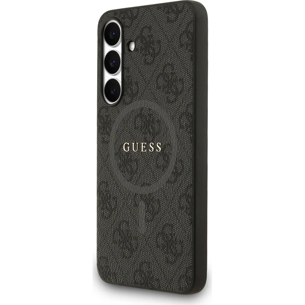 Guess PU Leather 4G Colored Ring MagSafe Zadný Kryt pre Samsung Galaxy S25 FE čierny - Puzdra - Obrázok e5332df4a6bc44bb9c12e9bbe5abdfac