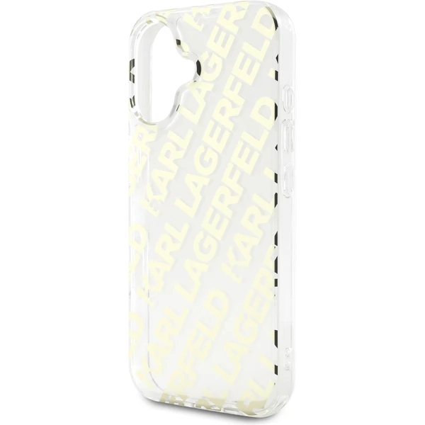Karl Lagerfeld IML Electroplated Repeated Logo kryt pre iPhone 16 zlatý - Puzdra - Obrázok e585b1c6a5fc48b4bd395d986e395f80