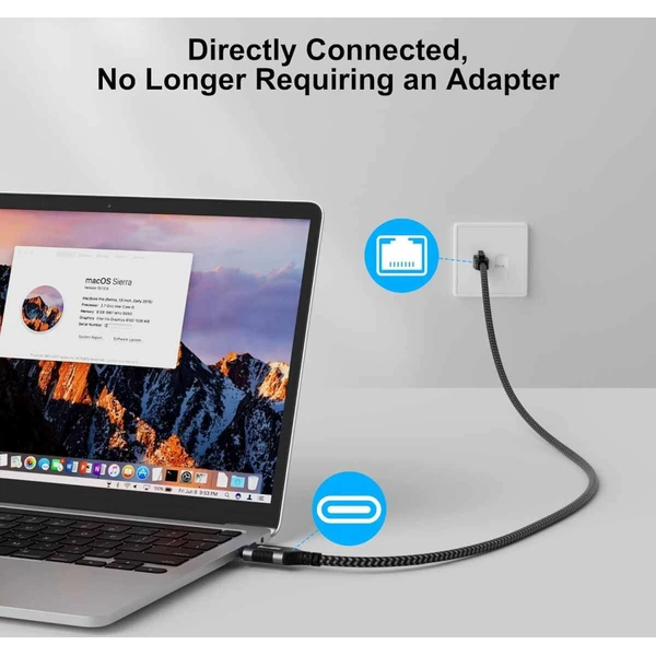 PremiumCord USB-C/RJ45 Cat6 sieťový kábel 3m čierny/biely - Káble a redukcie - Obrázok e59798996df64f9e830f4c454c5c553a