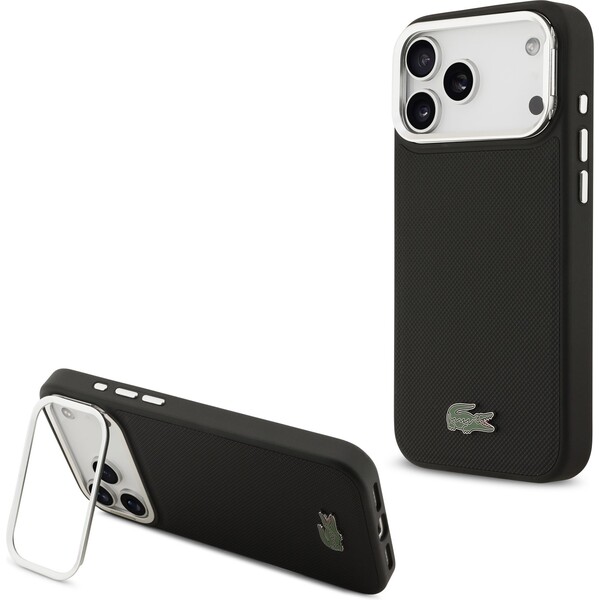 E-shop Lacoste Iconic Petit Pique Camera Stand MagSafe kryt iPhone 17 Pro Max čierny