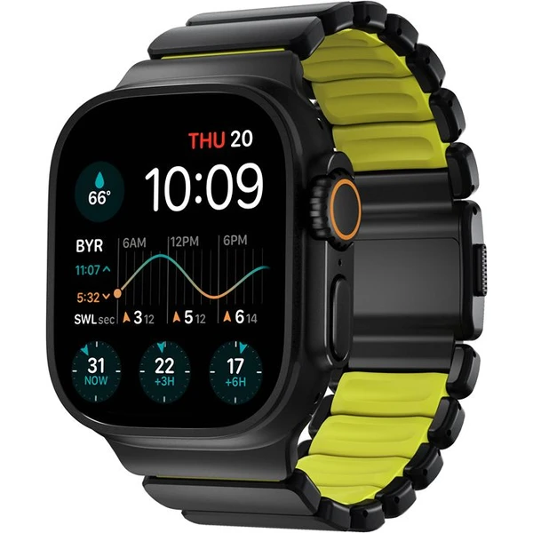 Nomad Stratos Band FKM remienok Apple Watch 45/46/49mm Black Titanium/Volt - Remienky - Hlavný obrázok