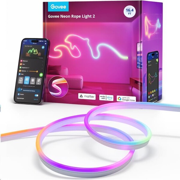 E-shop Govee Neon Rope Light 2 Matter ohybný LED pásik RGBIC, 5m