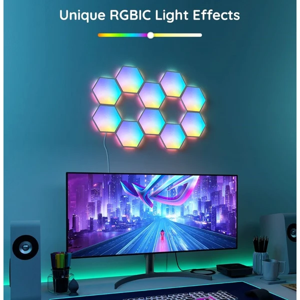 Govee RBIC Glide Hexa svetelné panely 10ks - Inteligentné osvetlenie - Obrázok e63655b2dd434b66a9870225460d33e7