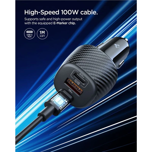 Spigen Essential nabíjačka do auta (113W) čierna (EV1133) - Nabíjačky - Obrázok e64d65621f6d405083dca0df92d5f67a