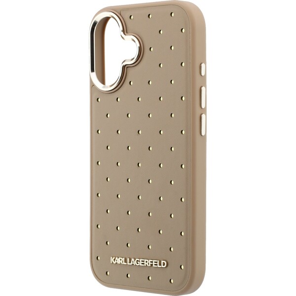 Karl Lagerfeld PU Perforated Gold Dots MagSafe Zadný Kryt pre iPhone 17 Beige - Puzdra - Obrázok e65041d1284f4989a94eb029c6429f32