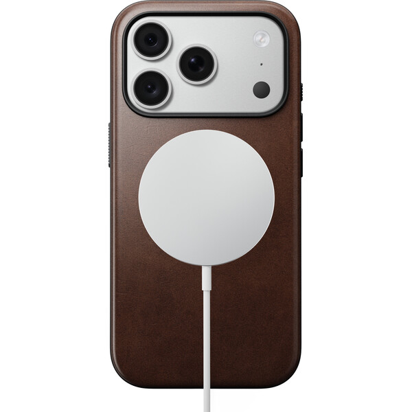 Nomad Modern Leather (Horween) MagSafe kožený kryt iPhone 17 Pro/18 Pro Rustic Brown - Puzdra - Obrázok e672f405d70c45a99f14deaa4f0dde8e