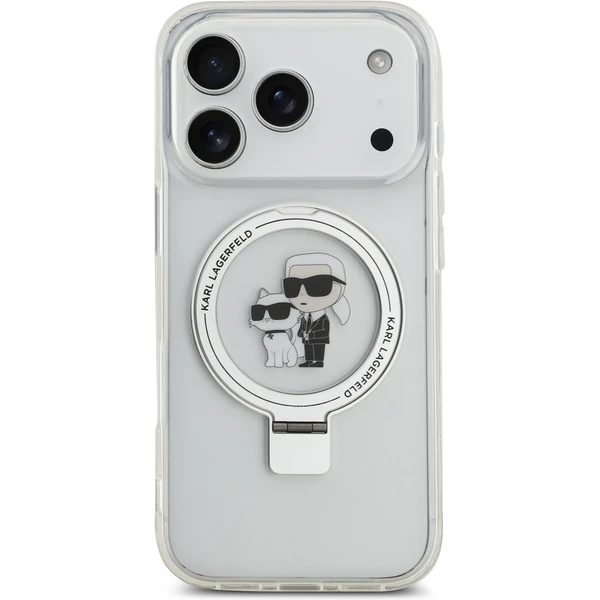 Karl Lagerfeld Ringstand Karl a Choupette MagSafe kryt iPhone 17 Pro biely - Puzdra - Obrázok e6a56501fc4748d9bb364dc138e5d786