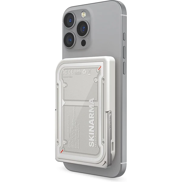 SKINARMA Nexus Mecha MagSafe powerbanka so stojanom, USB-C, PD (5000 mah) svetlo šedá - Powerbanky - Obrázok e6b6128ce1a747ae9b6f5d34c8a3b178