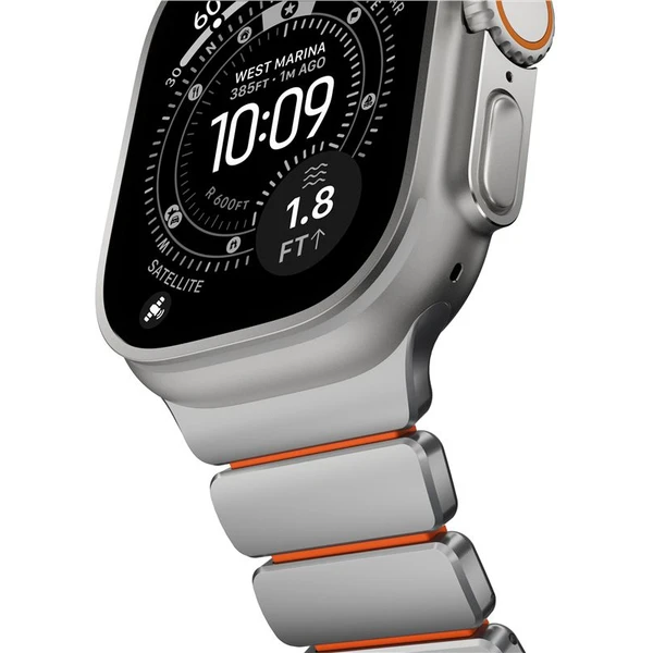 Nomad Stratos Band FKM remienok Apple Watch 45/46/49mm Natural Titanium/Ultra Orange - Remienky - Obrázok e6c8ab7bfbf54496ab04eb6ca51506f1