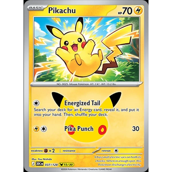 Pikachu (30C 037) - 30th Celebration [Holo] - Kusové karty - Hlavný obrázok