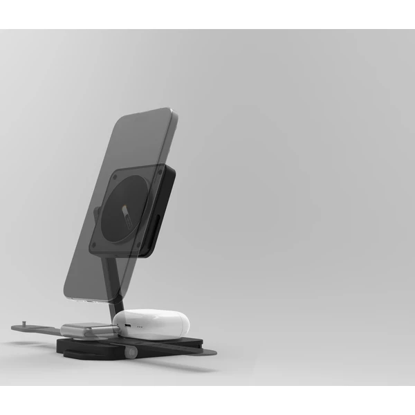 Aulumu M01 4-v-1 sklápací bezdrôtová nabíjacia stanica a podložka MagSafe nabíjačka Čierna - Nabíjačky - Obrázok e6eabbb968c94273adef92e3e89411d5