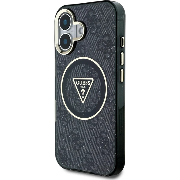 Guess IML 4G Glitter a Triangle Logo MagSafe kryt iPhone 16 čierny - Puzdra - Obrázok e6f1fe3ed0ee4027875b9663bfcf2cc4