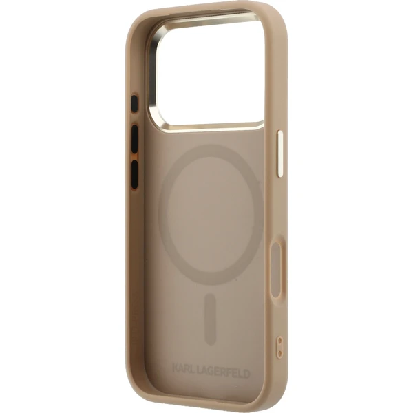 Karl Lagerfeld PU Perforated Gold Dots MagSafe Zadný Kryt pre iPhone 17 Pro Beige - Puzdra - Obrázok e741328dddeb408b8efe3b415580451c