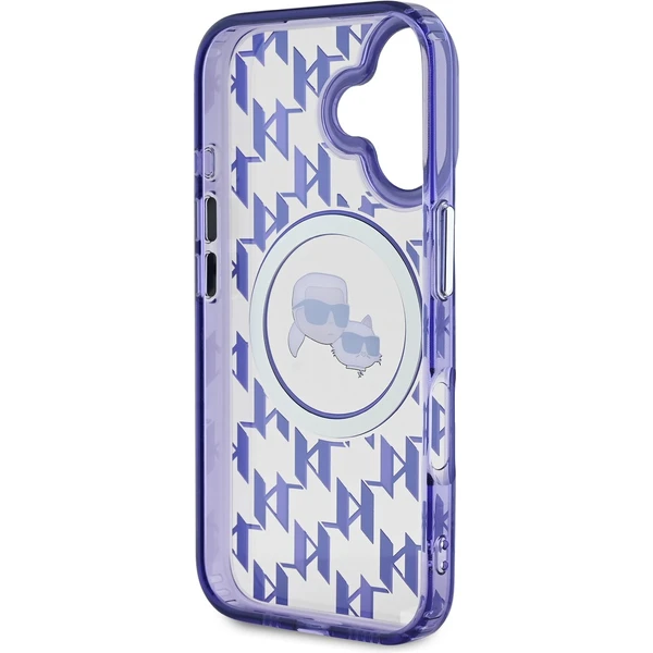 Karl Lagerfeld IML Monogram K&CH Heads MagSafe kryt pre iPhone 16 fialový - Puzdra - Obrázok e74f5a5dad704d5ea88316fcbe0925a3